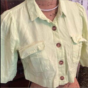 FARM Rio Linen Blend Cropped Jacket